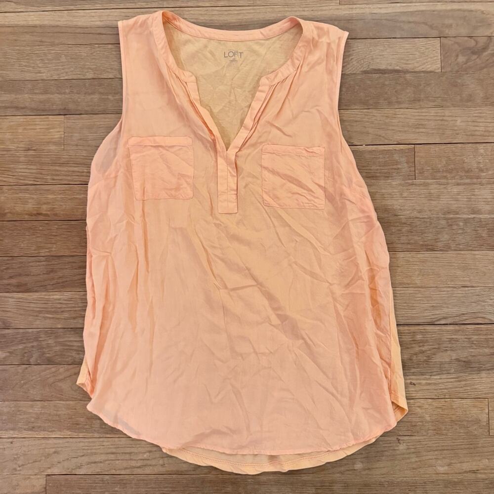 Loft women's pastel orange blouse tank tank size large
 b11
